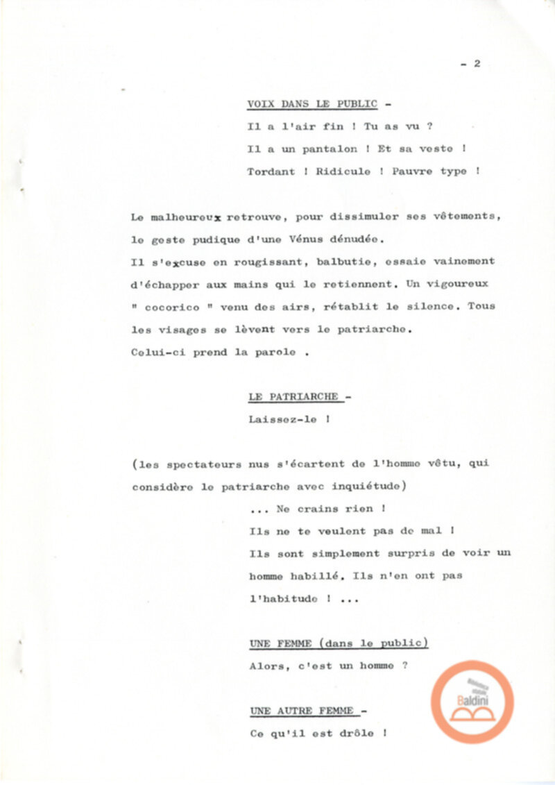 Un film d'aventure d'amor - copione