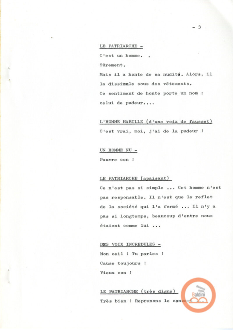 Un film d'aventure d'amor - copione