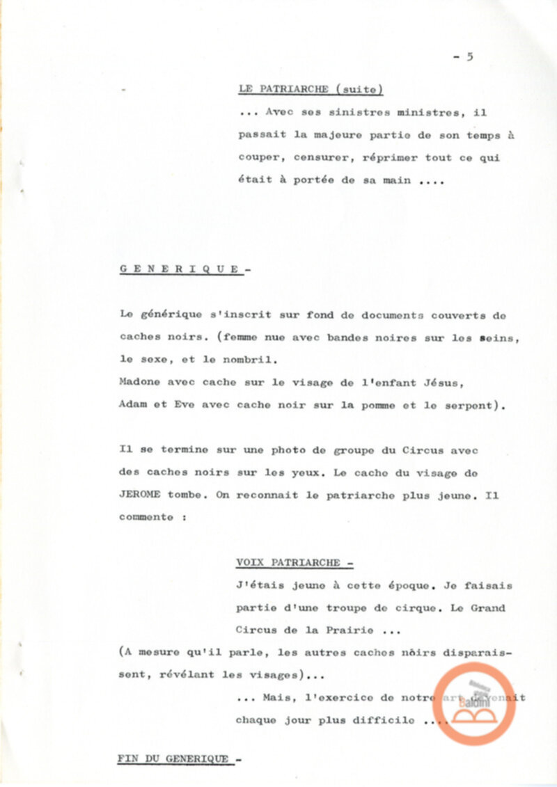 Un film d'aventure d'amor - copione