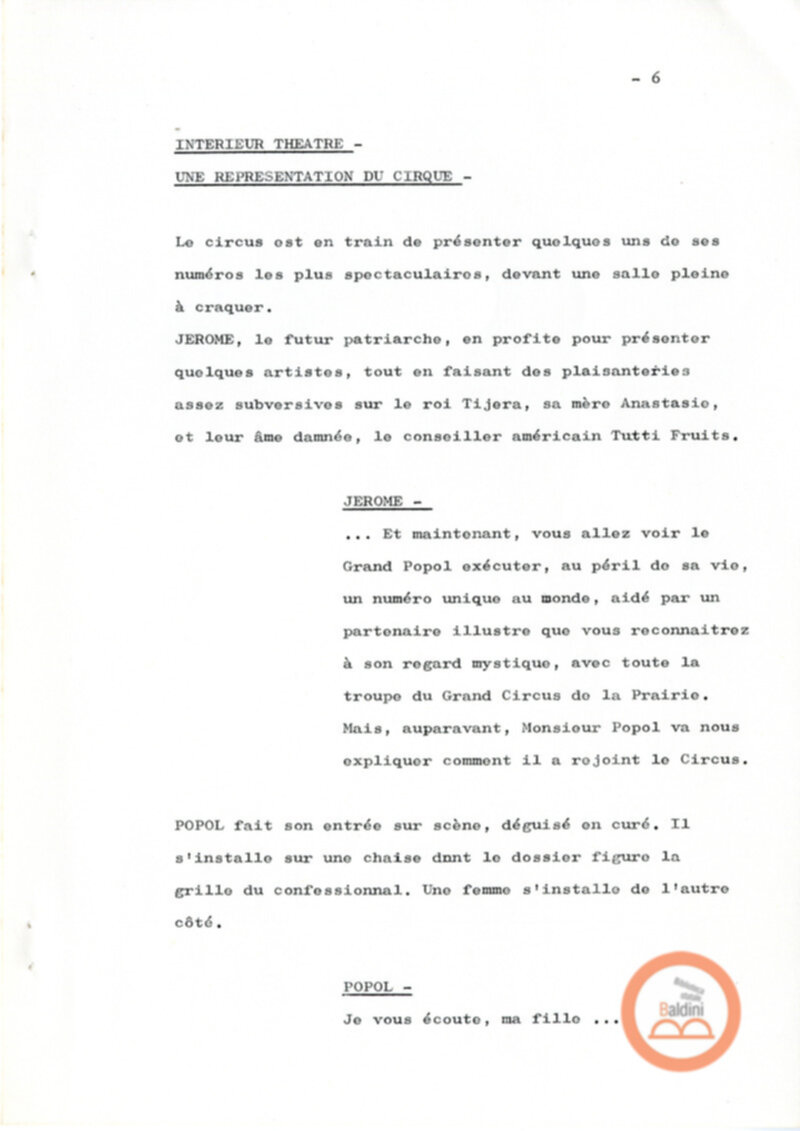 Un film d'aventure d'amor - copione