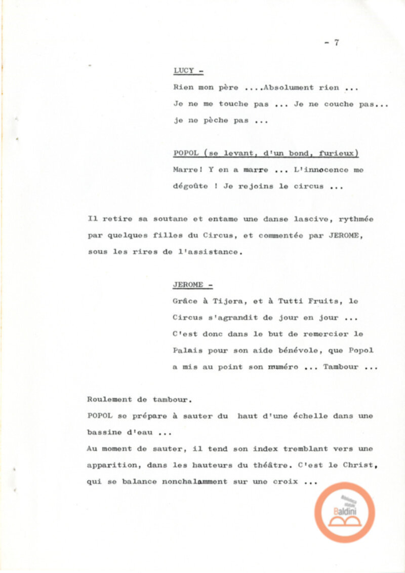 Un film d'aventure d'amor - copione