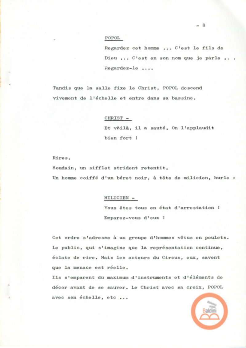 Un film d'aventure d'amor - copione