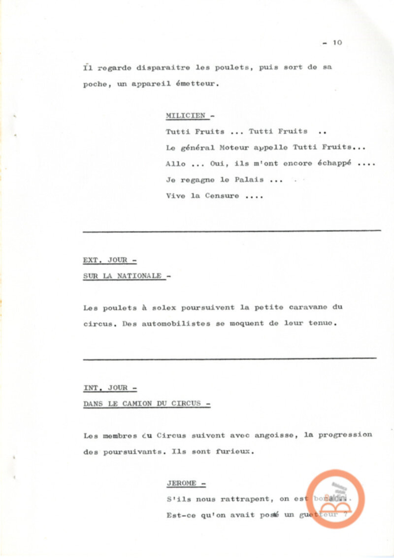 Un film d'aventure d'amor - copione