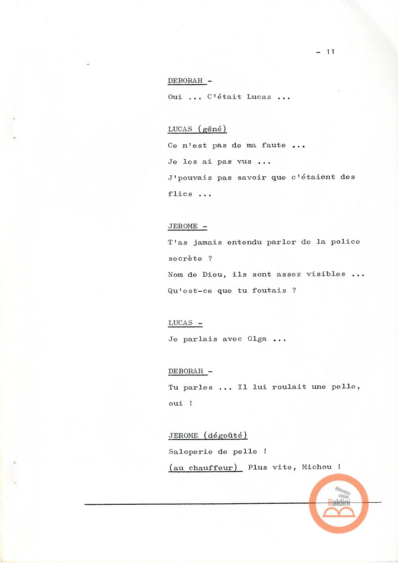 Un film d'aventure d'amor - copione