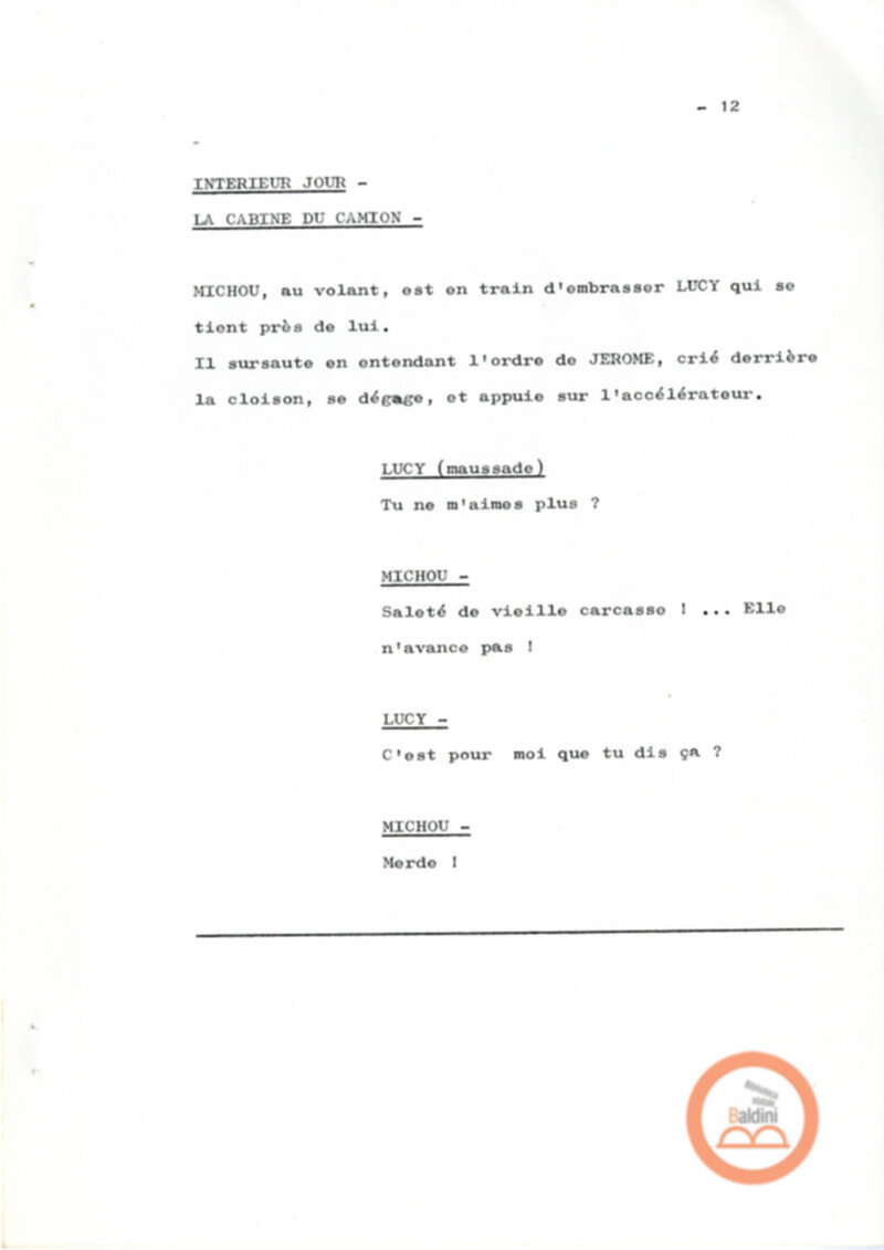 Un film d'aventure d'amor - copione