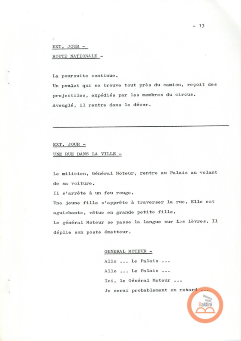 Un film d'aventure d'amor - copione