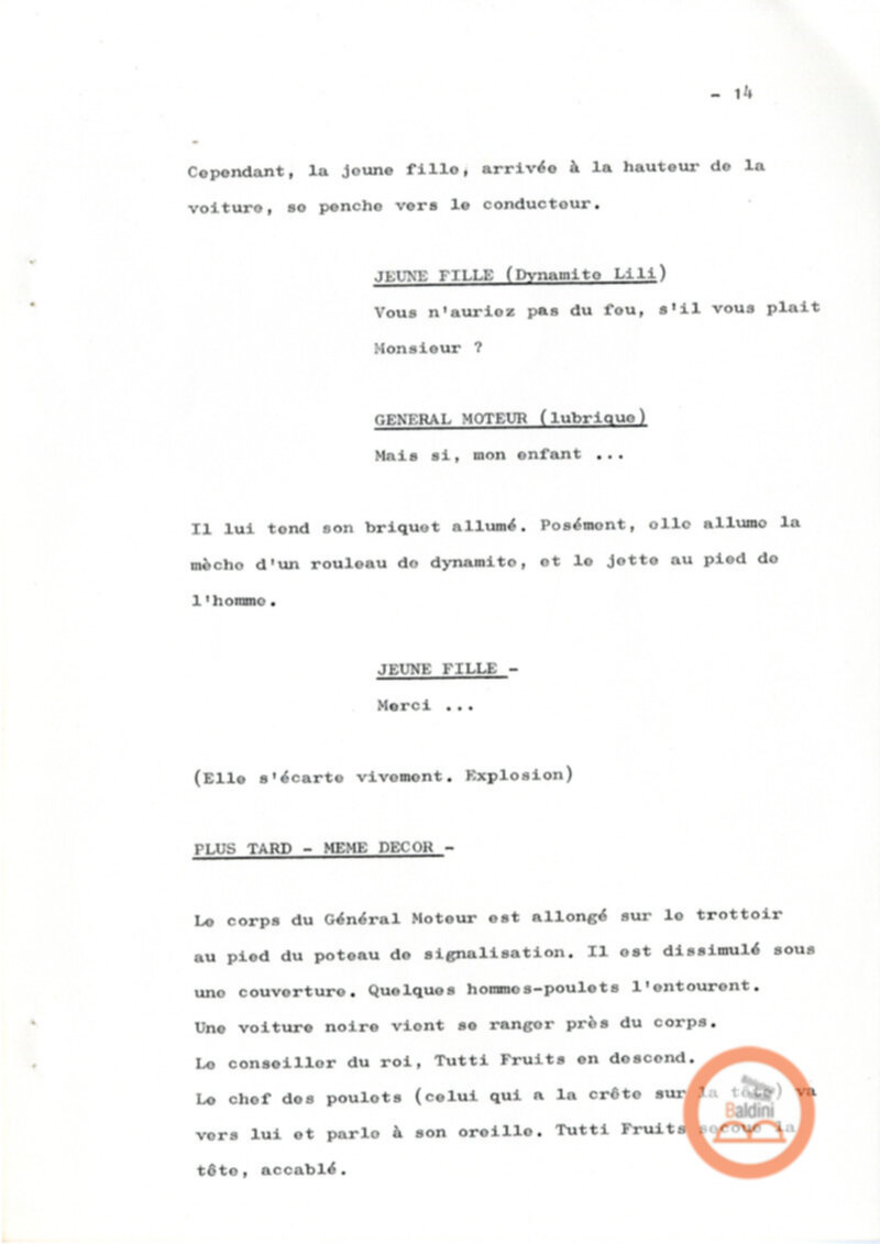 Un film d'aventure d'amor - copione