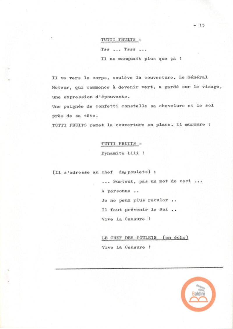 Un film d'aventure d'amor - copione