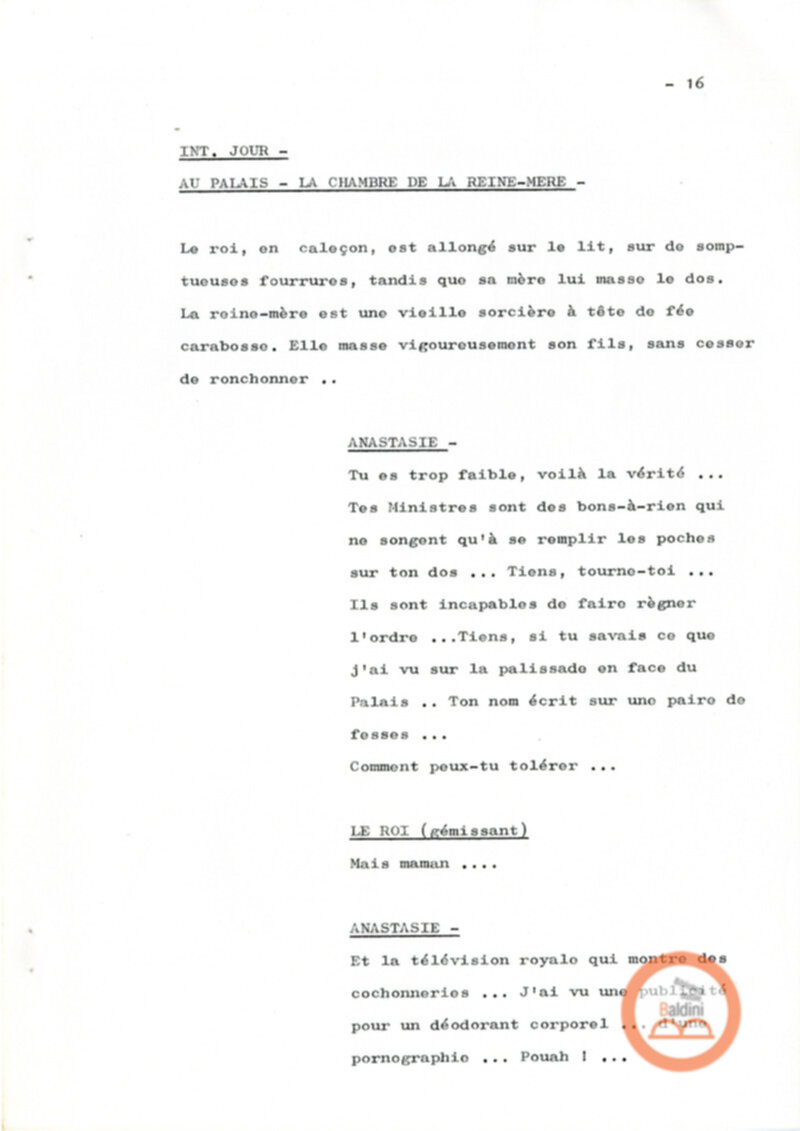 Un film d'aventure d'amor - copione