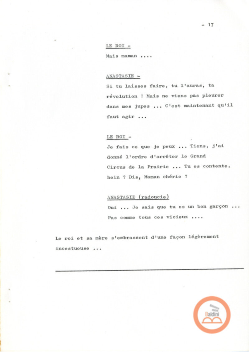 Un film d'aventure d'amor - copione