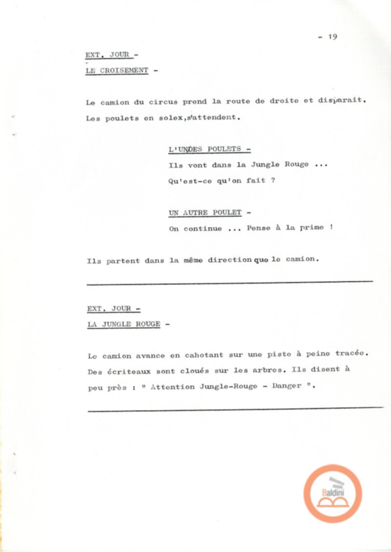 Un film d'aventure d'amor - copione