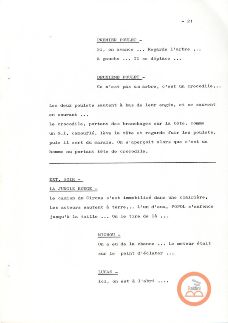 Un film d'aventure d'amor - copione