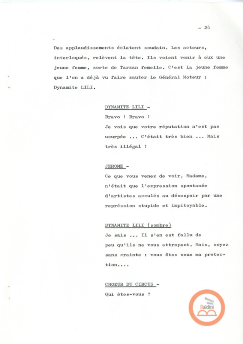 Un film d'aventure d'amor - copione