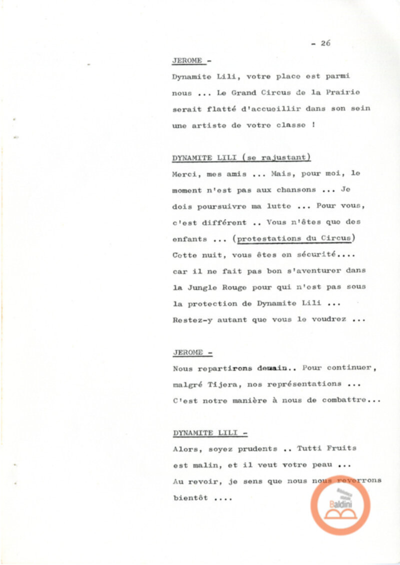 Un film d'aventure d'amor - copione