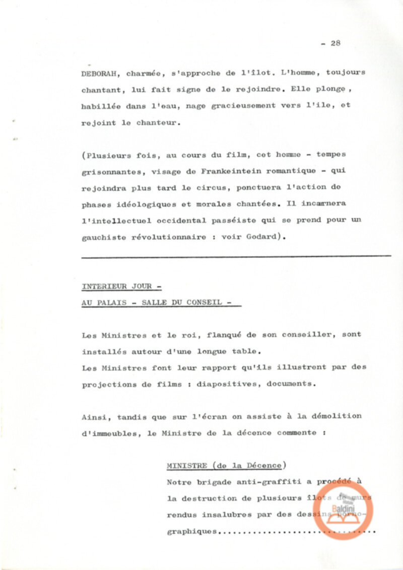 Un film d'aventure d'amor - copione