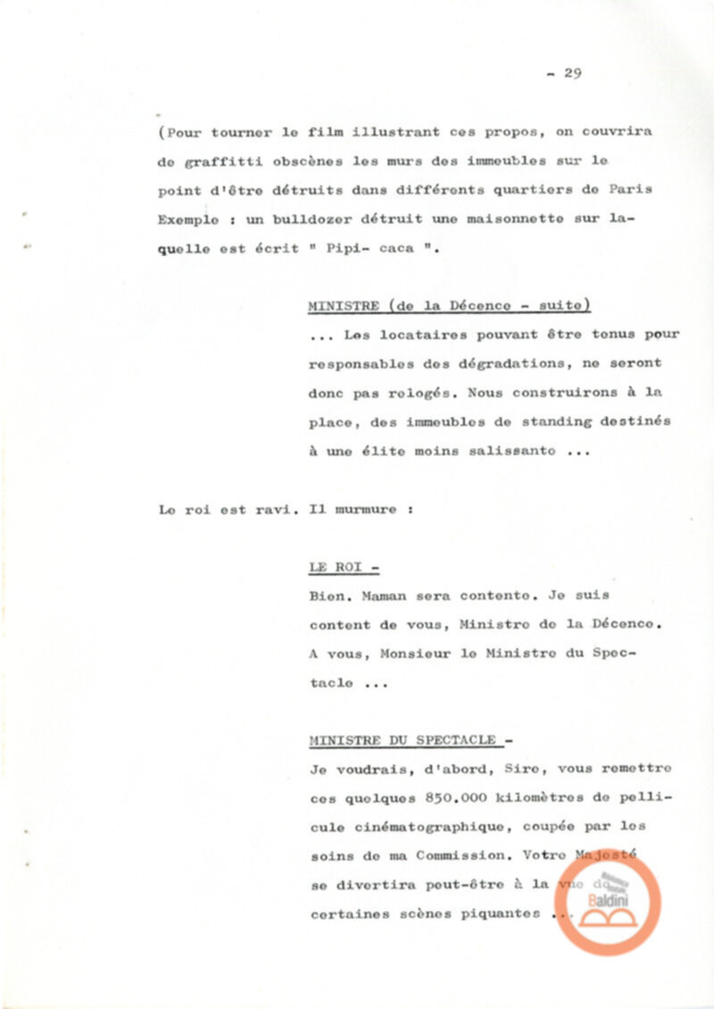 Un film d'aventure d'amor - copione