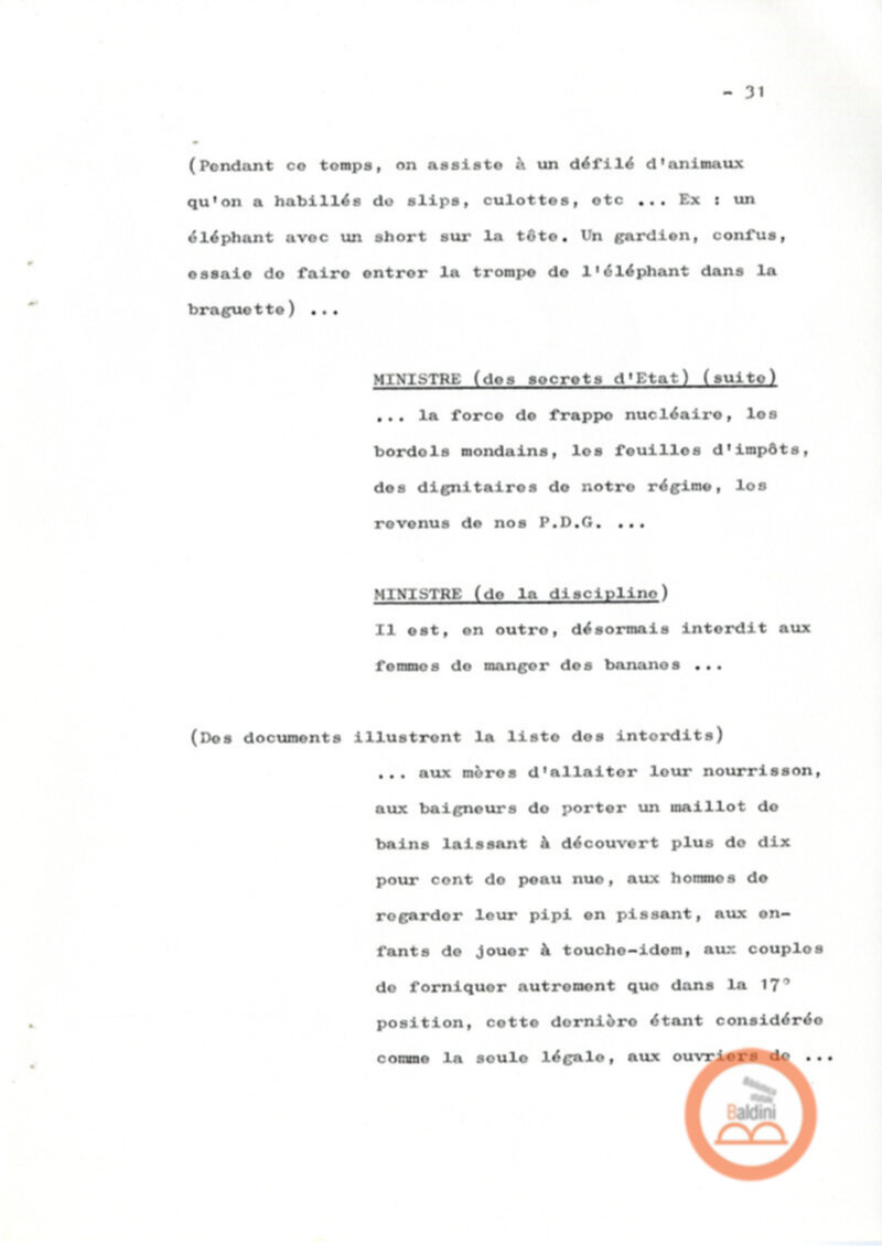 Un film d'aventure d'amor - copione