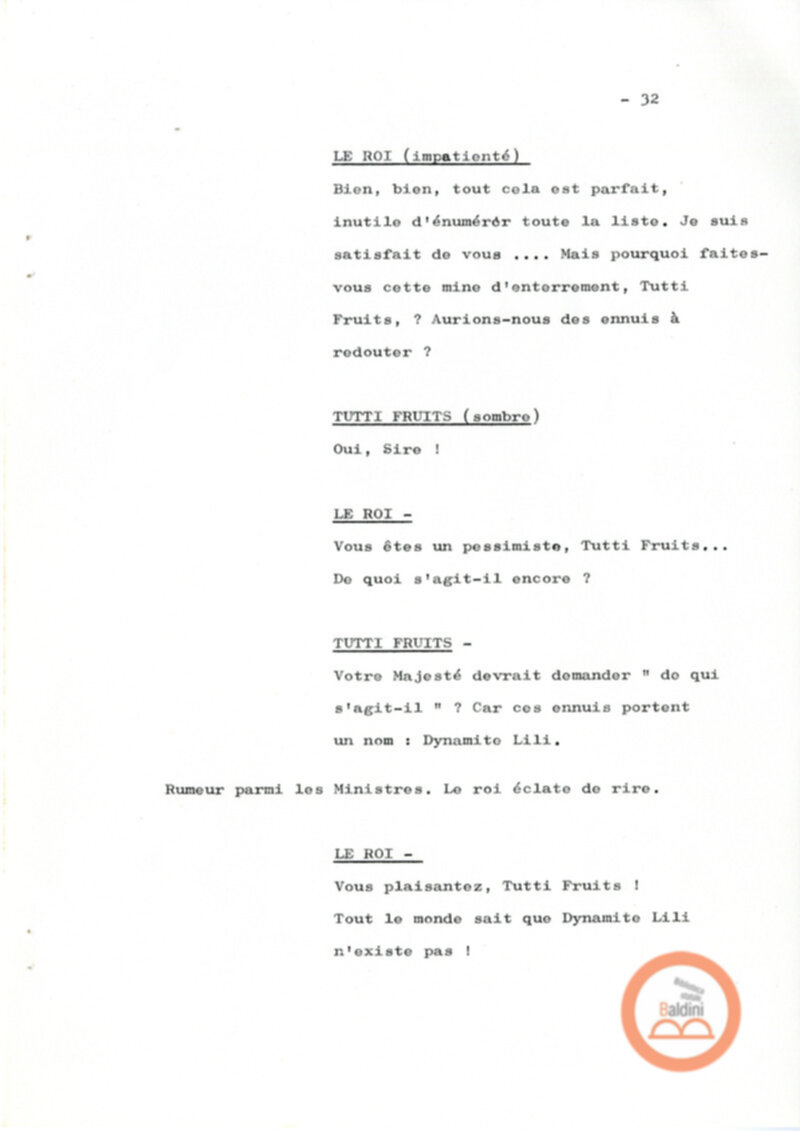 Un film d'aventure d'amor - copione