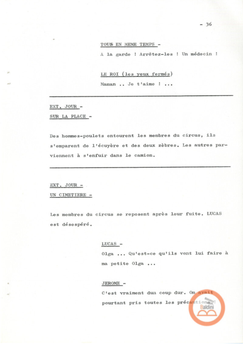 Un film d'aventure d'amor - copione