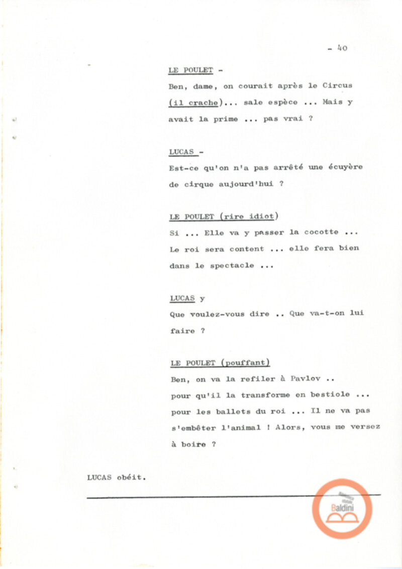 Un film d'aventure d'amor - copione