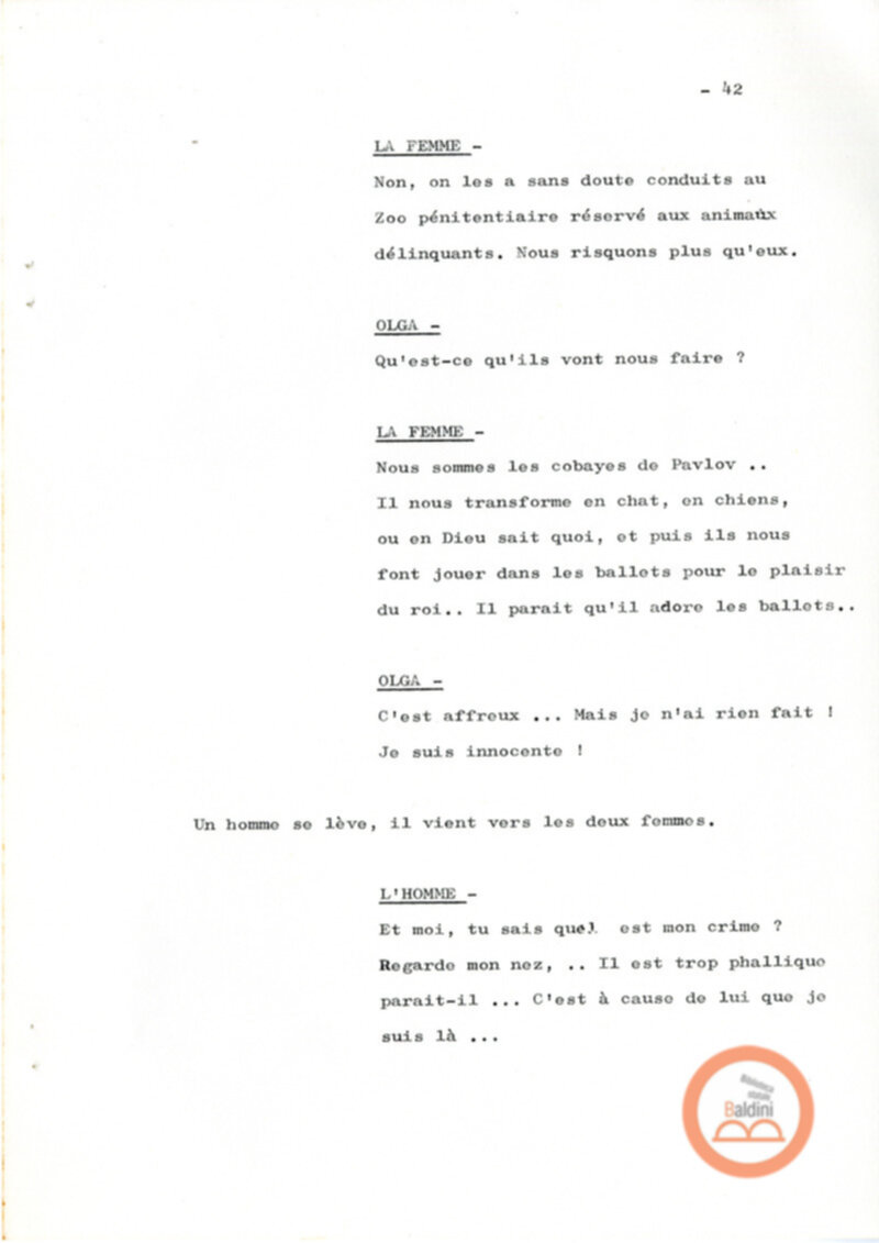 Un film d'aventure d'amor - copione