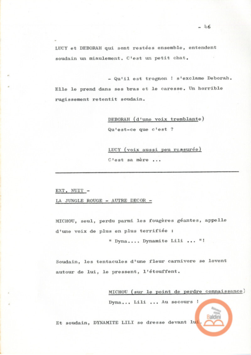 Un film d'aventure d'amor - copione