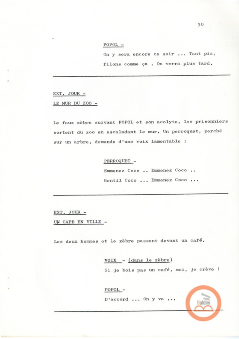 Un film d'aventure d'amor - copione