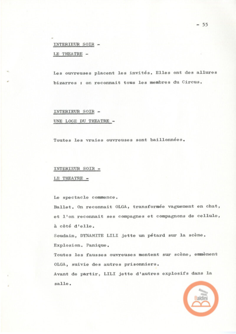 Un film d'aventure d'amor - copione