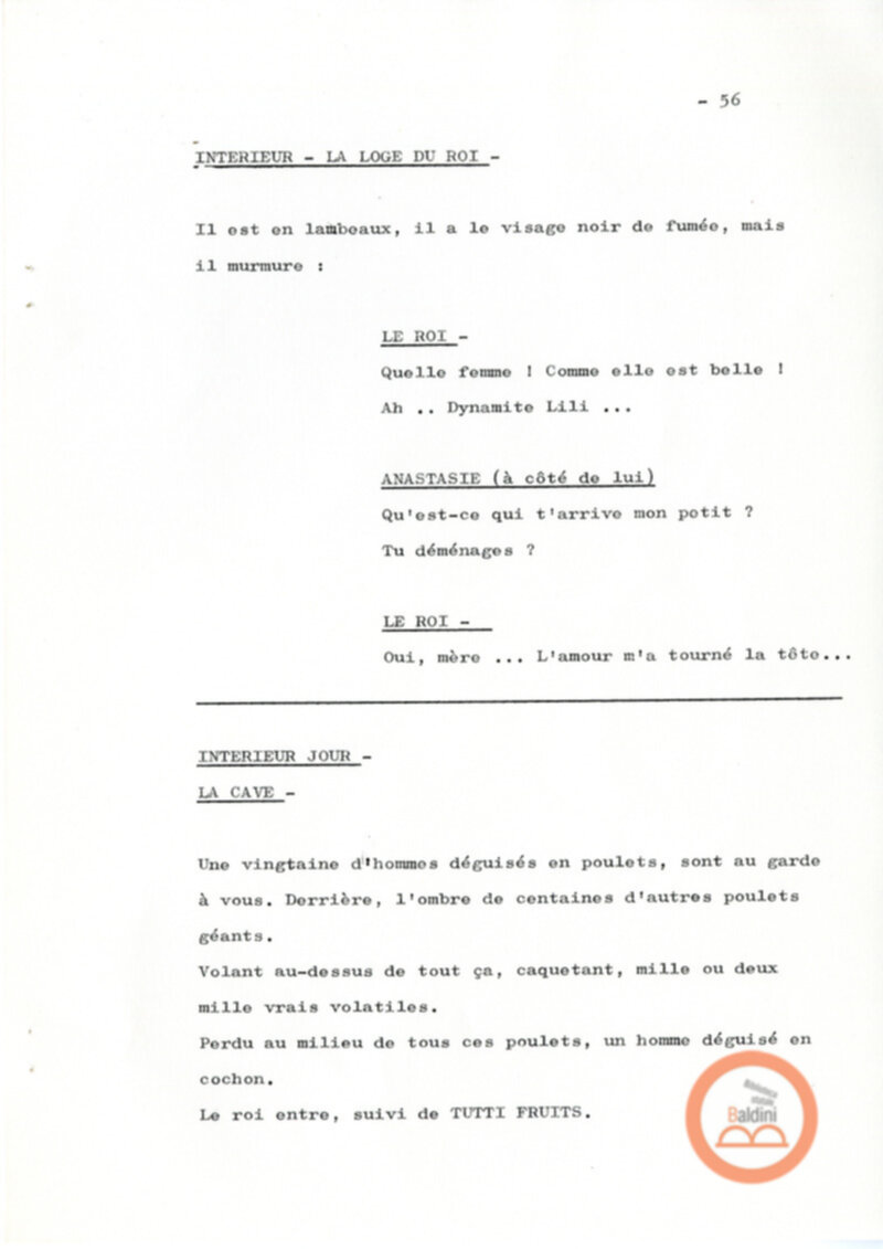 Un film d'aventure d'amor - copione