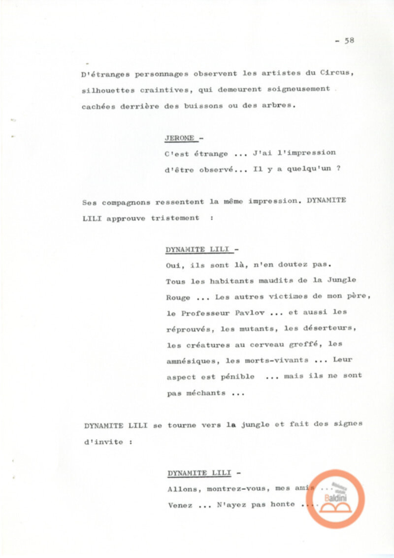 Un film d'aventure d'amor - copione