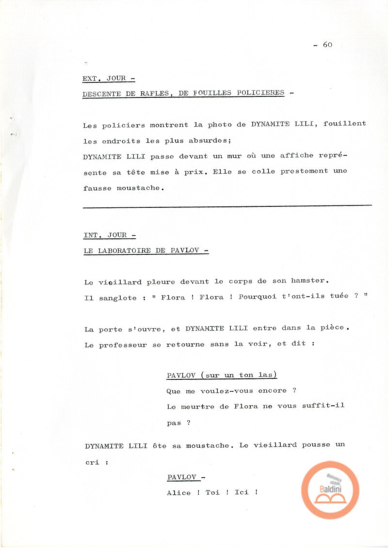 Un film d'aventure d'amor - copione