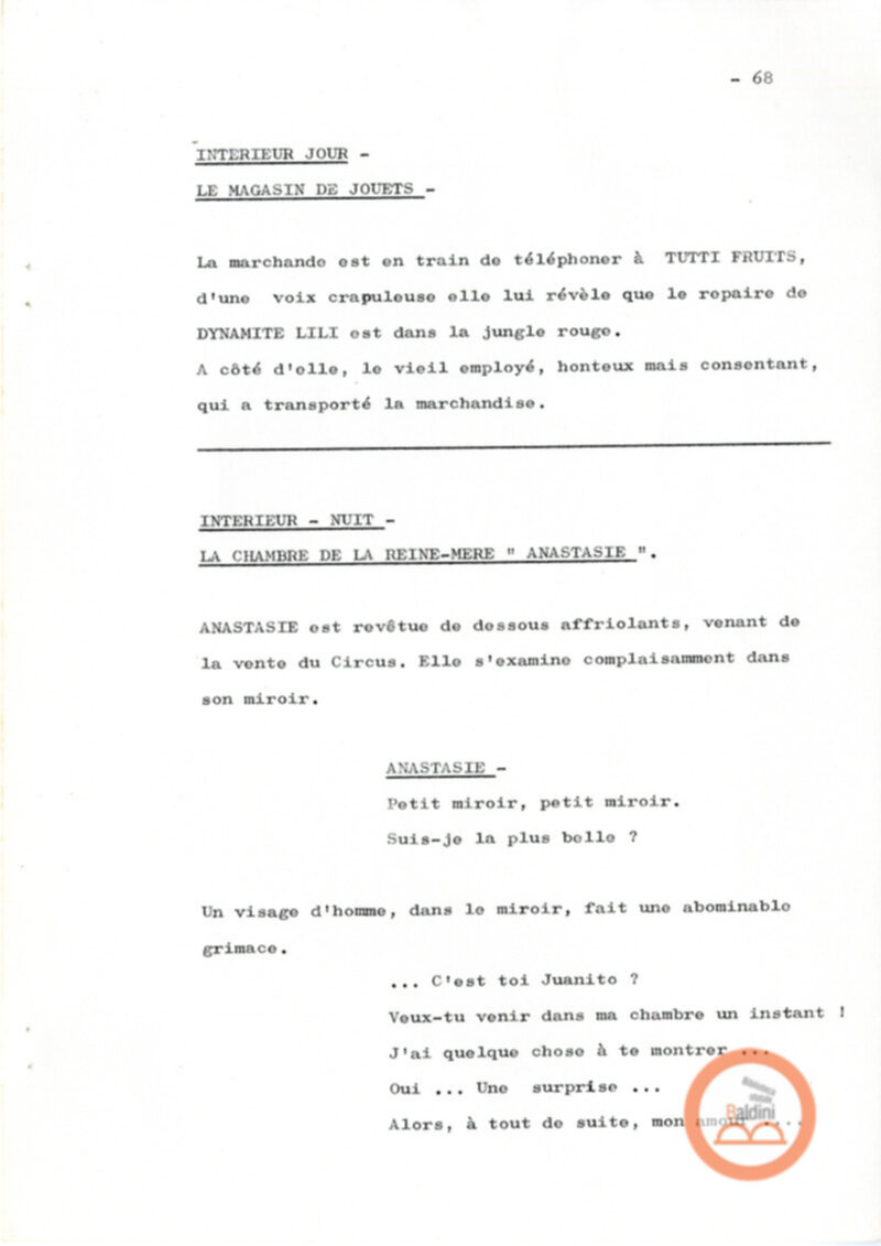 Un film d'aventure d'amor - copione