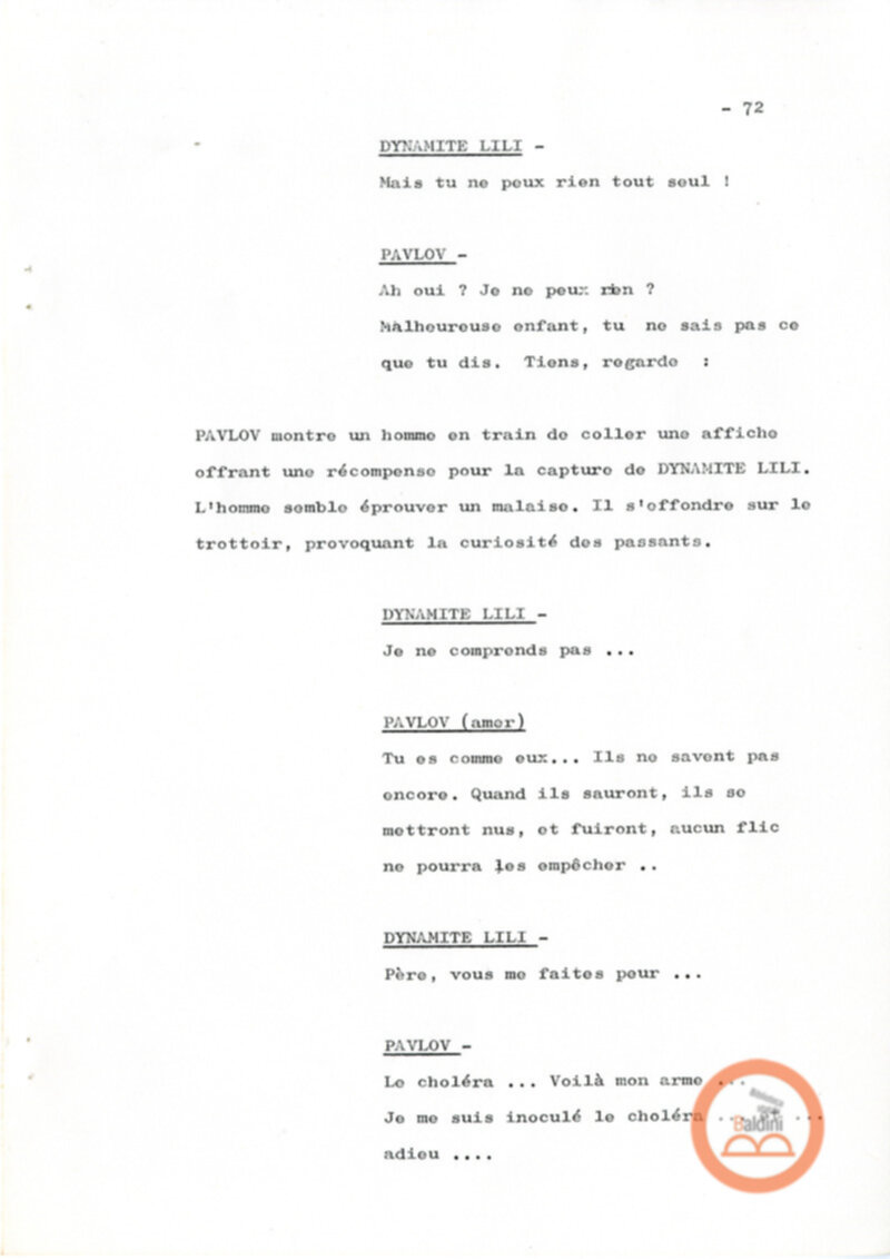 Un film d'aventure d'amor - copione