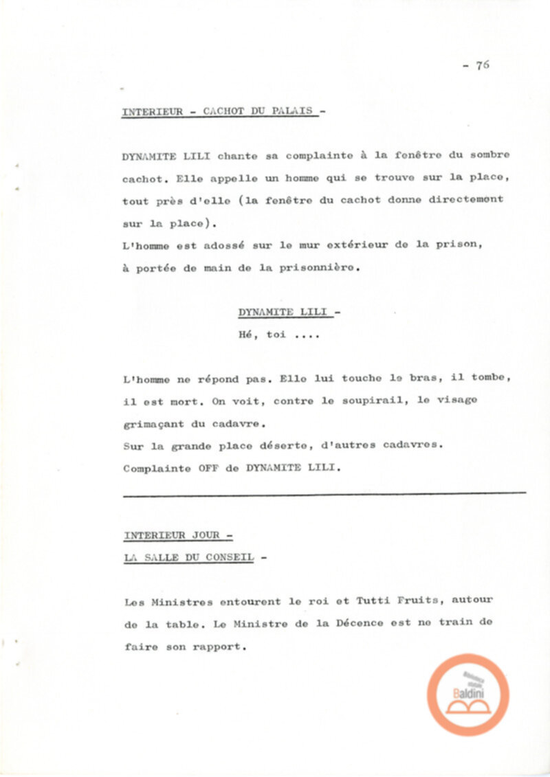 Un film d'aventure d'amor - copione