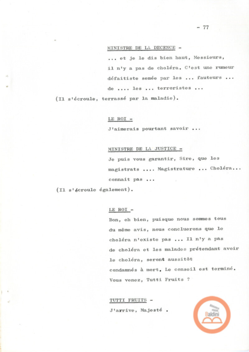 Un film d'aventure d'amor - copione