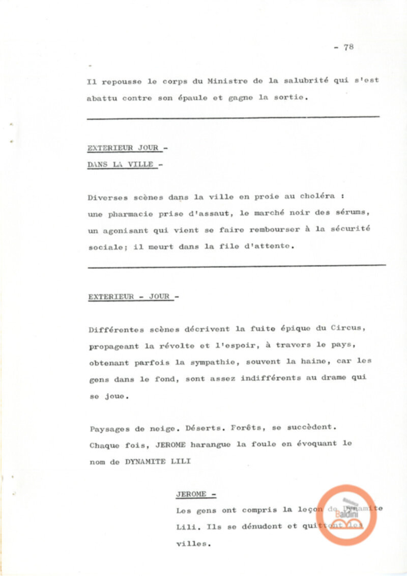 Un film d'aventure d'amor - copione