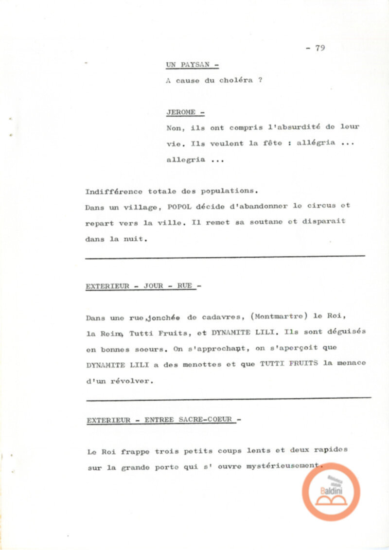 Un film d'aventure d'amor - copione