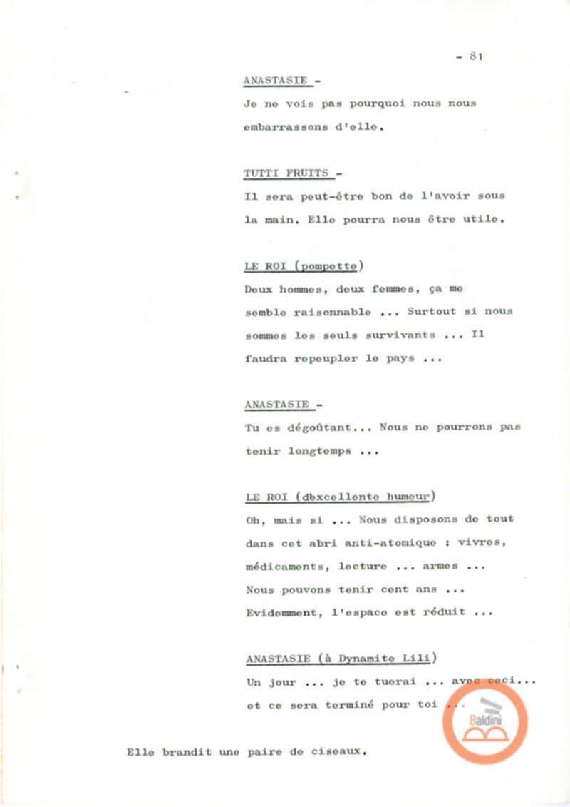 Un film d'aventure d'amor - copione