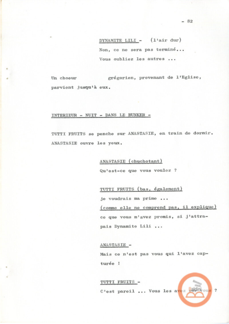 Un film d'aventure d'amor - copione