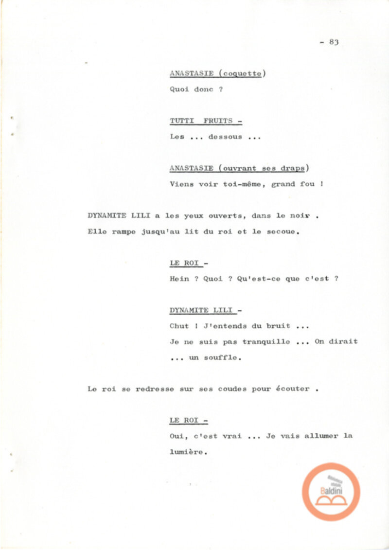 Un film d'aventure d'amor - copione