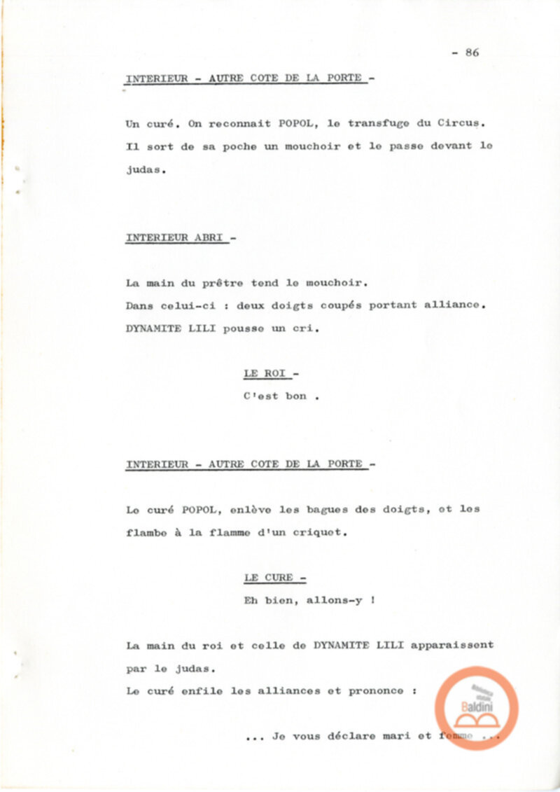 Un film d'aventure d'amor - copione