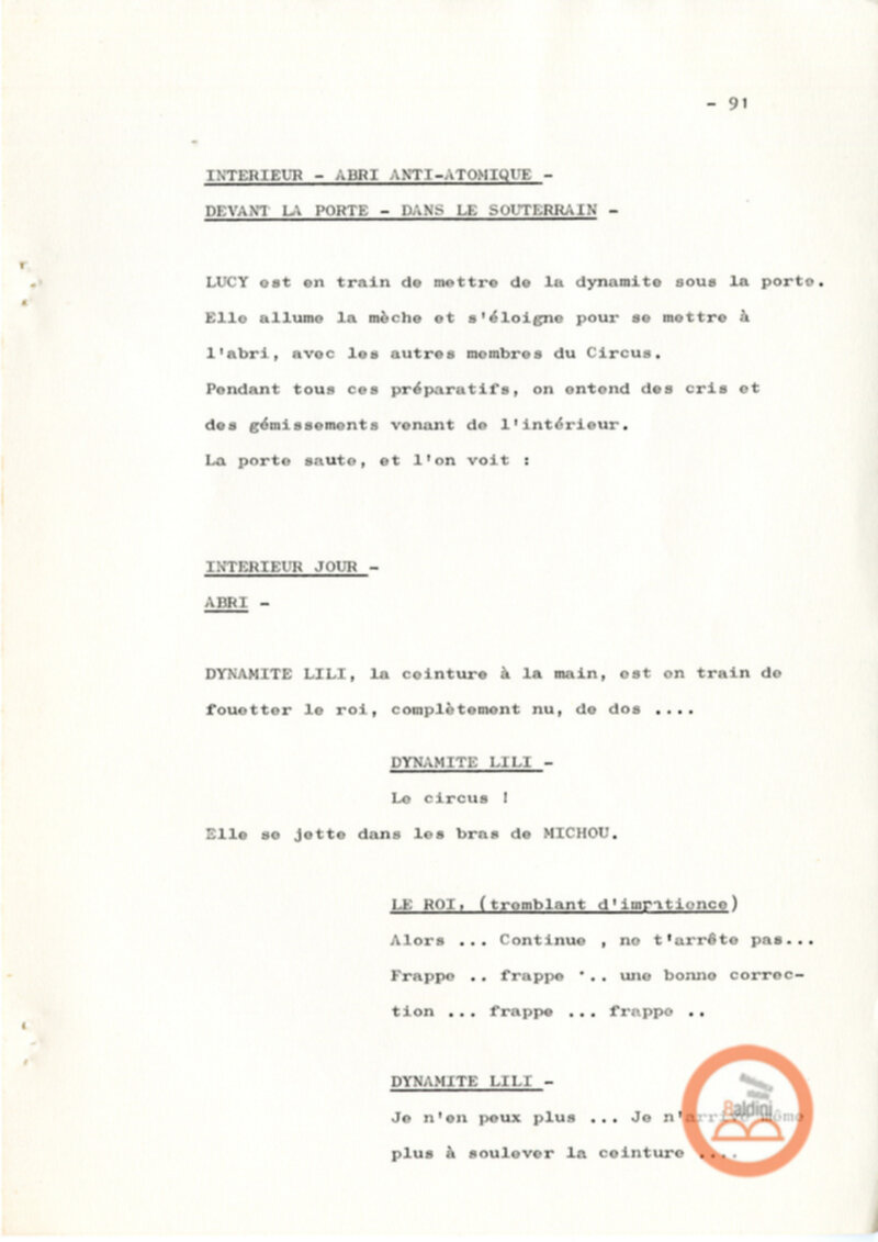 Un film d'aventure d'amor - copione