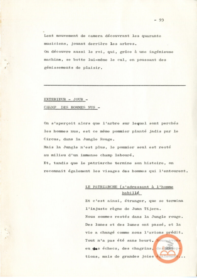 Un film d'aventure d'amor - copione