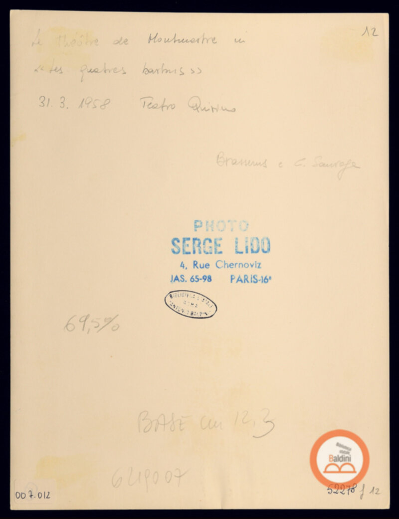 Immagine di Les 4 Barbus - Gérard Séty - Georges Brassens. Spettacolo di Jacques Canetti