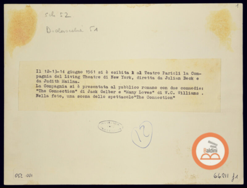 Immagine di The Living Theatre in The connection, verso