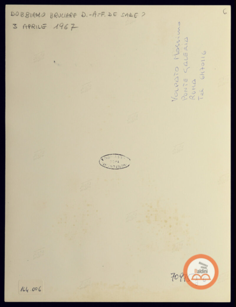 Immagine di Dobbiamo bruciare Donatien-Alphonse Francois de Sade? (rivediamo le bucce al divino...