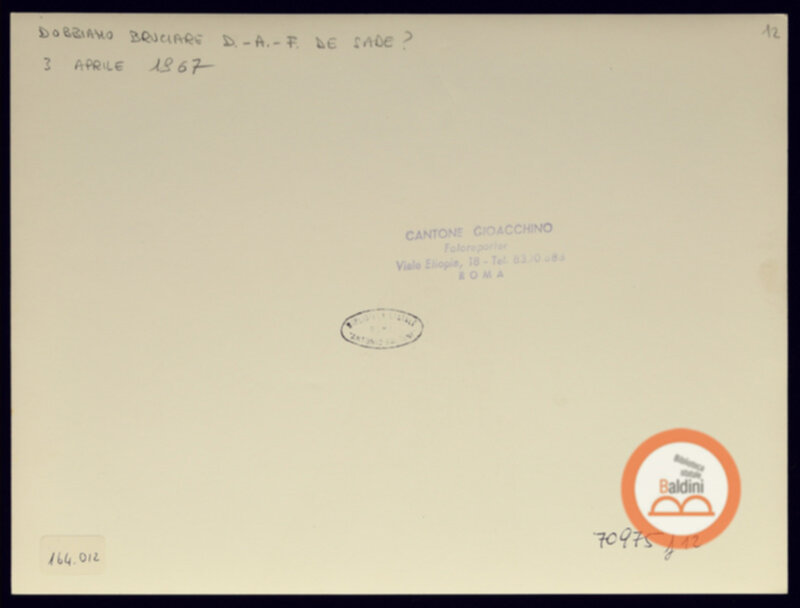 Immagine di Dobbiamo bruciare Donatien-Alphonse Francois de Sade? (rivediamo le bucce al divino...